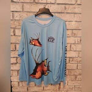 GET HOOKED S.I.C. HOGFISH L/S - 2XL NEPTUNE BLUE NEW WITH TAGS Made in the USA